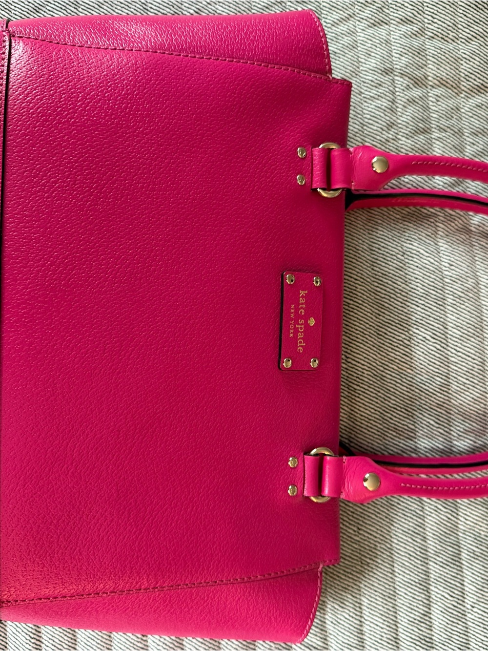 kate spade Fuchsia Leather Tote with Gold Hardware